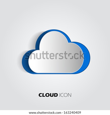 3D Cloud icon, vector design