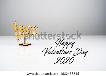 Love You Sign isolated on white background, Valentine's day Theme Image, Happy Valentine's day love you