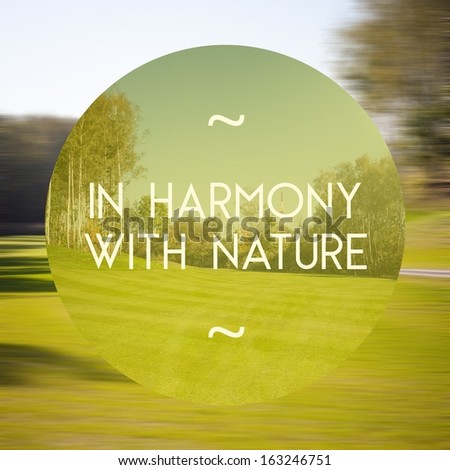 In harmony with nature poster, illustration of natural life