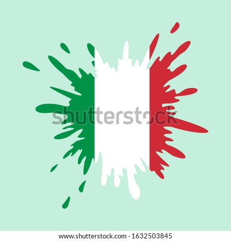 Splash with italy flag. italian vector splash flag. Can be used in cover design, website background or advertising. Italia flag