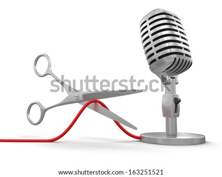 Scissors and Microphone (clipping path included)