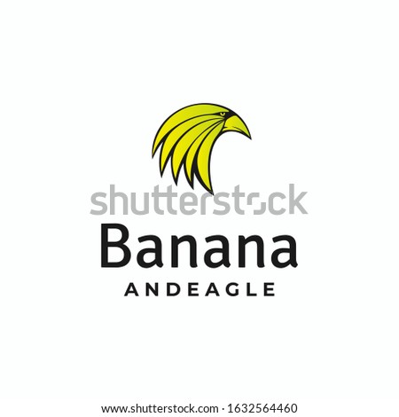 Banana and eagle logo design vector