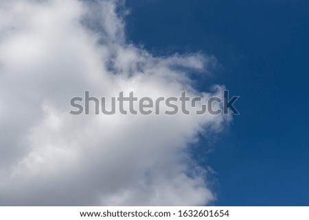 Bright blue sky with white clouds on a sunny day