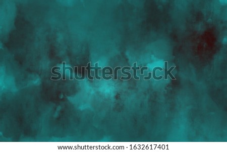Horizontal dark green background for portrait or food photography. Panoramic studio backdrop. Monochromatic screen. Artistic banner, texture and grunge graphic design. Free copy space. Floating frame