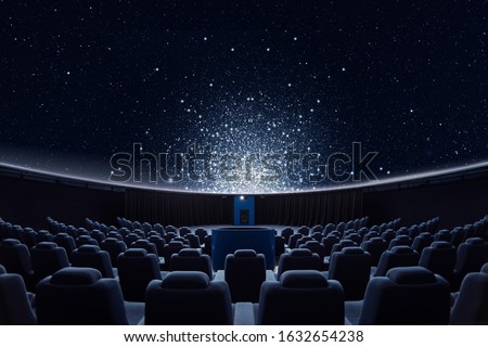 A spectacular fulldome star projection at the planetarium Royalty-Free Stock Photo #1632654238