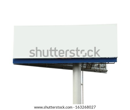 Blank street billboard on white