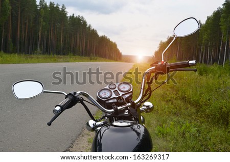 Motorcycle on the side