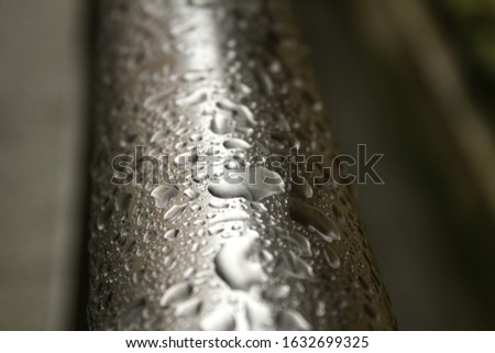 Metal drops, rain and temporary water, texture and background