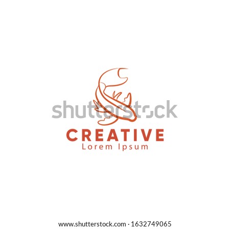 Abstract fish logo icon, Vector illustration.