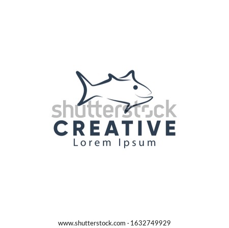 Abstract fish logo icon, Vector illustration.