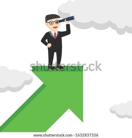 businessman telescoped on the arrows