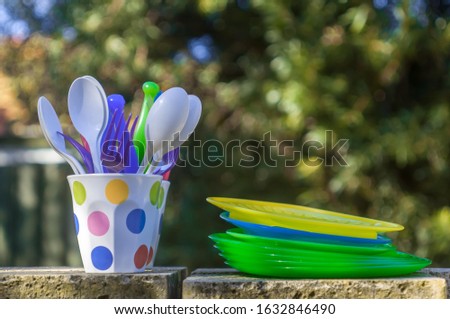 The disposable cups, spoons, plates are picnic or gathering cutleries. The colour is so beautiful when we bring it to the parks for picnic or birthday party. Let a have party!