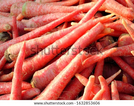 Fresh and sweet carrot in farmer market.