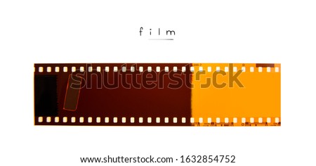 (35 mm.) film frame With vintage space on white background.