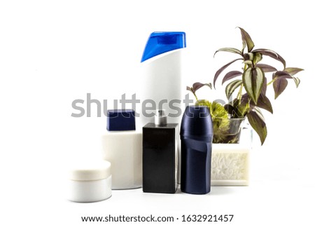 Shampoo bottles photographed on white background. Photographed in a studio setting. In different colors.