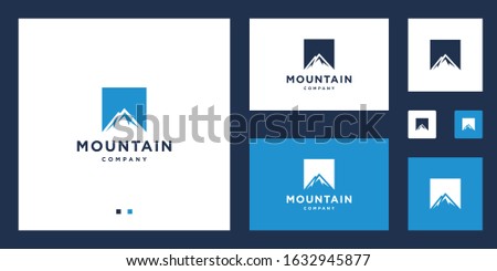 mountain scenery logo design vector