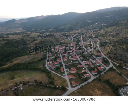 Kastoria. Dendrochori, aerial Drone view, a mountainous area, Located northern end of the prefecture, on south slopes of Orbolo Peak, known on military maps as Mali Madi, macedonia greece drone photos