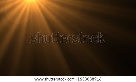 Popular of Sun rays light isolated on black background for overlay design