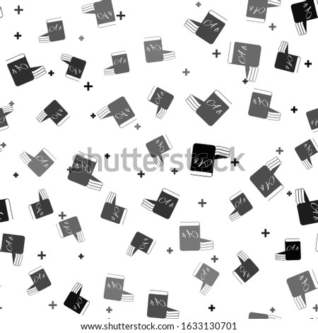 Black ABC book icon isolated seamless pattern on white background. Dictionary book sign. Alphabet book icon. Vector Illustration