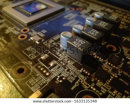 circuit of a graphic card    Royalty-Free Stock Photo #1633135348
