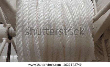 white rope As a hanging roll to prepare for sale