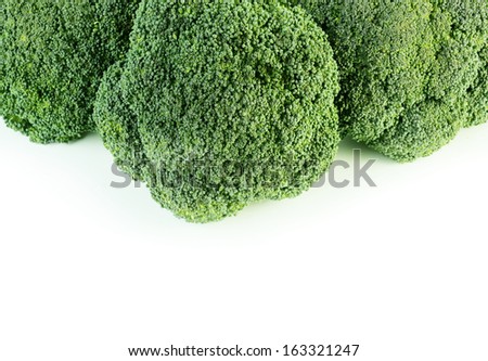 Broccoli isolated on white background with copy space
