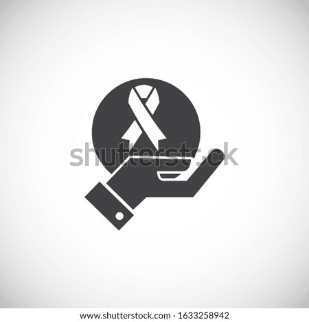 Breast cancer related icon on background for graphic and web design. Creative illustration concept symbol for web or mobile app.