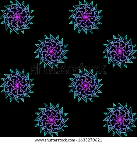 Abstract seamless pattern with mandala art. Line art circle. Vector background for textile, paper and decoration.