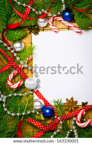 Beautiful blank card for christmas greetings with decoration