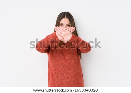 Young caucasian woman posing isolated