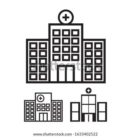 Hospital building icon set vector