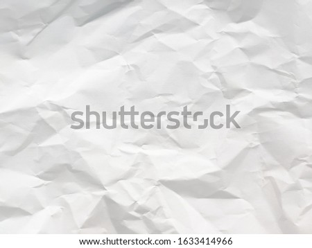 Paper texture Crumpled White. Top view.