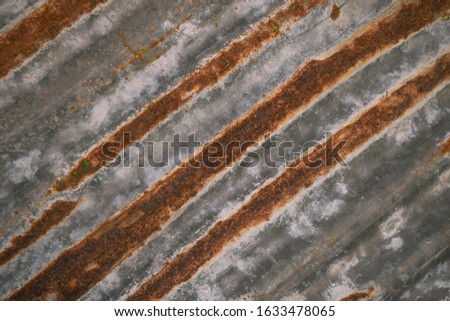 diagonal pattern of corrotion surface old metal gavanized plate due to natural process oxidation