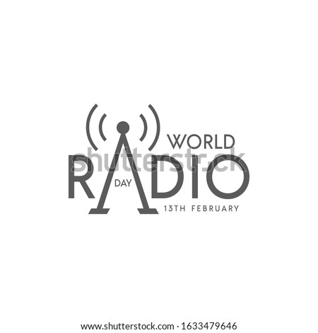 logo design of World radio day for poster, banner or any design Royalty-Free Stock Photo #1633479646