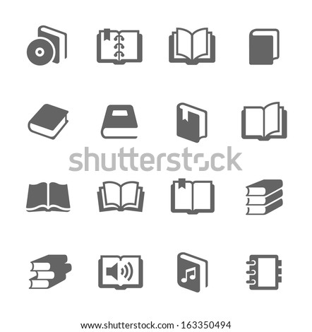 Simple set of books related vector icons for your design.