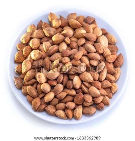 Migdal on a white isolated background. Food nuts for your website design. Theme of cooking and cooking