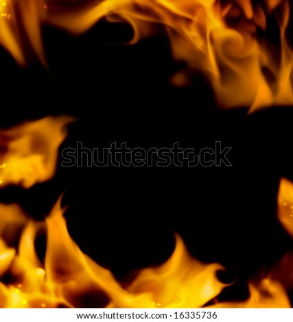 Abstract fire frame isolated on black background