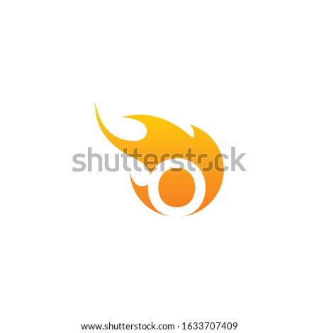 Initial O letter with fire logo Vector design.