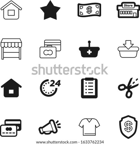 shop vector icon set such as: stack, broadcast, warning, circle, t, center, cutting, city, food, protect, point, local, centre, label, identity, safety, location, price, stars, clock, equipment