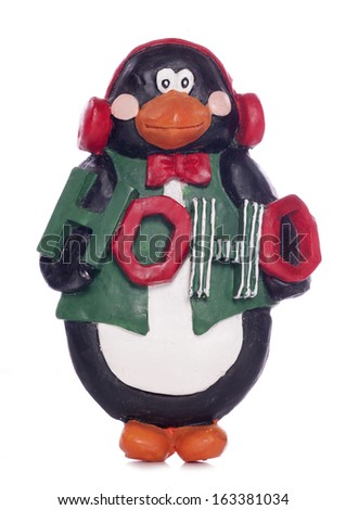 Penguin christmas decoration studio cutout