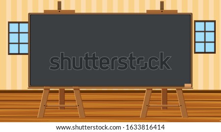 Blackboard template on the wall illustration