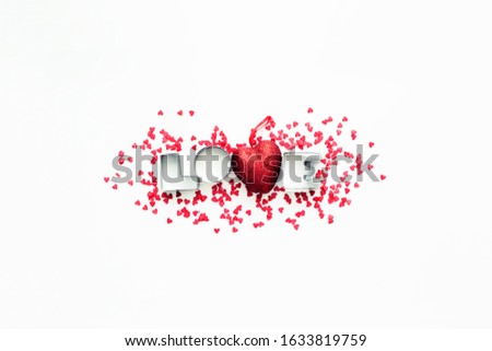 Valentines day background with hearts on white