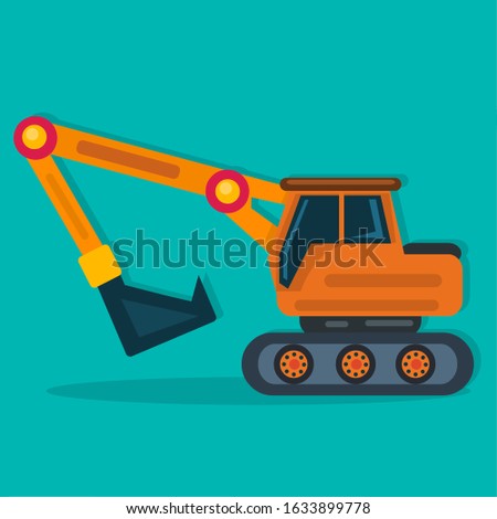 digger vehicle for industrial concept vector illustration in flat style