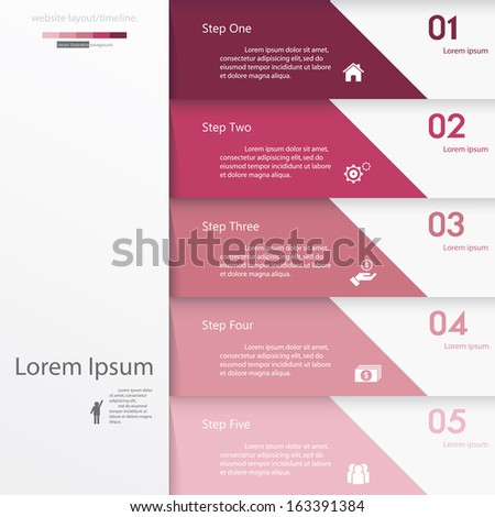 Design clean number banners template/graphic or website layout/timeline. Vector