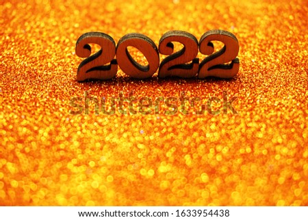 Happy New year 2022 with space copy on gold glitter background
