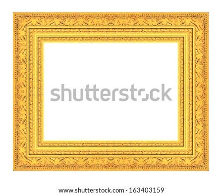 The antique picture frame on the white background