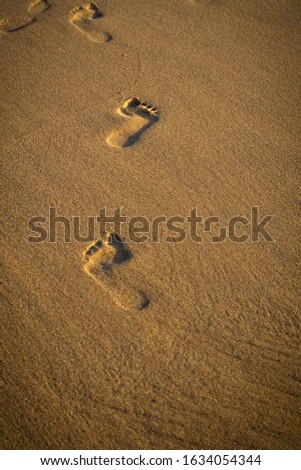 Bare footprints in the sand