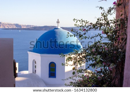 stunning sea greek view blue white houses