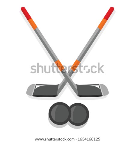Ice Hockey Simple striker and stick llustration Clip Art Vector