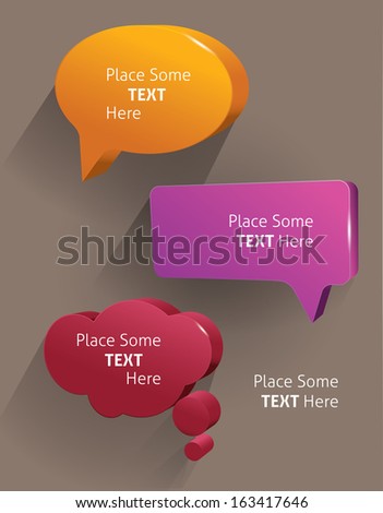 Speech bubbles 3d. Vector illustration